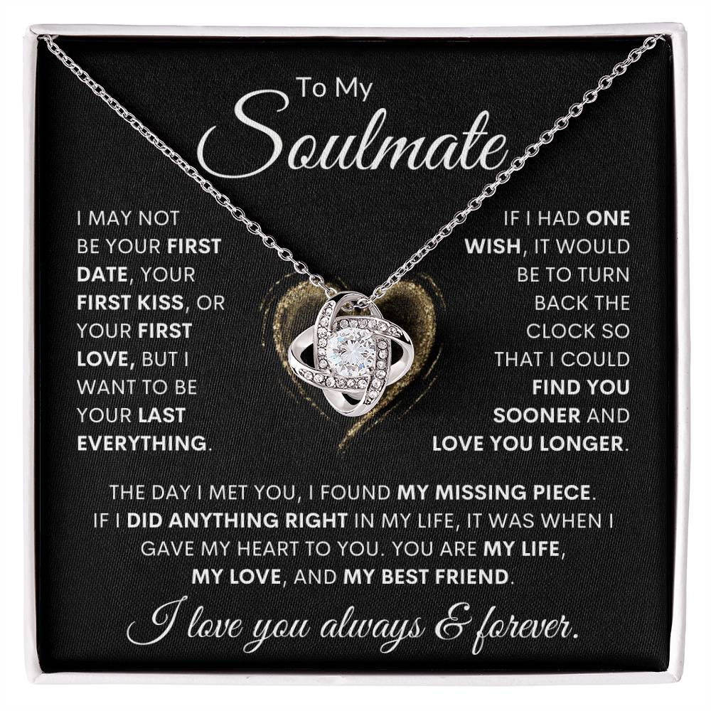 Soulmate "Missing Piece" | Love Knot Necklace - 14K White Gold Finish / Standard Box Shoptopia Jewelry