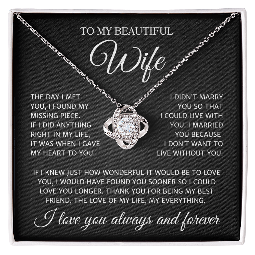 Wife "My Missing Piece" | Love Knot Necklace