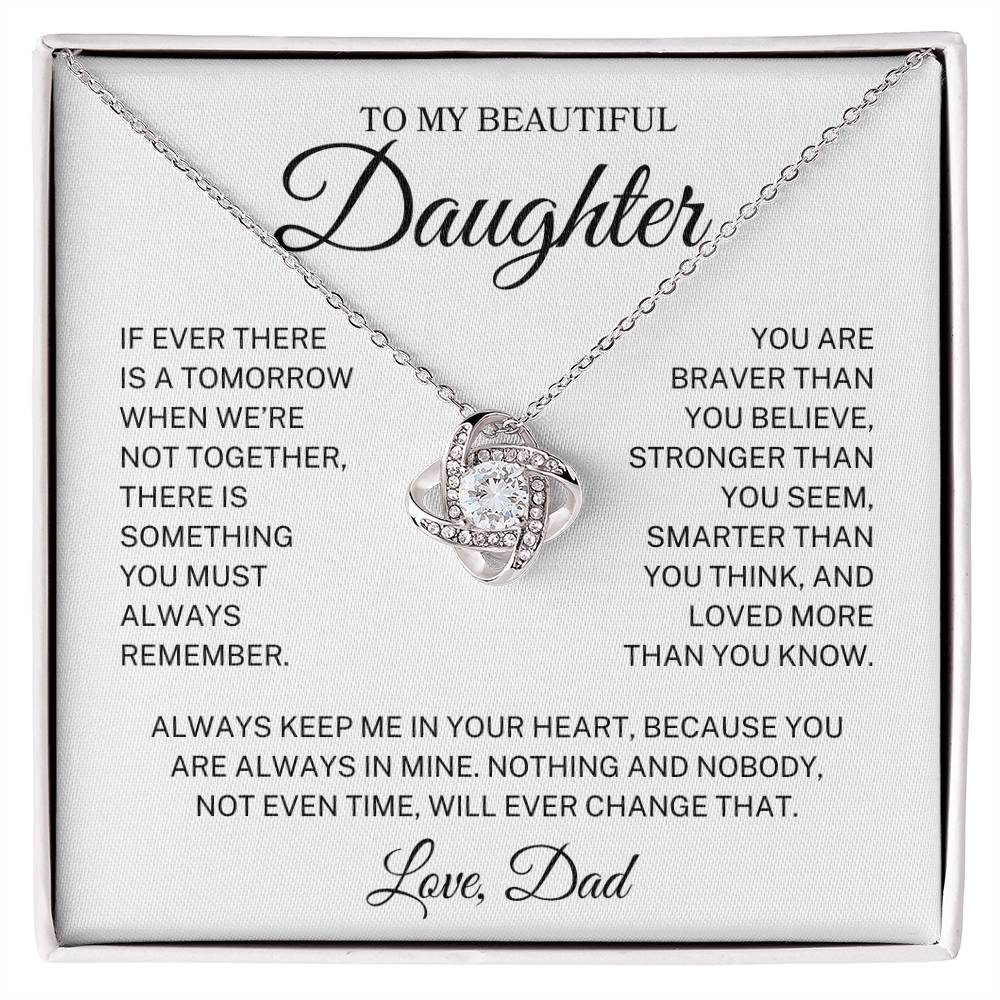 Daughter Love Dad "Always Remember" | Love Knot Necklace