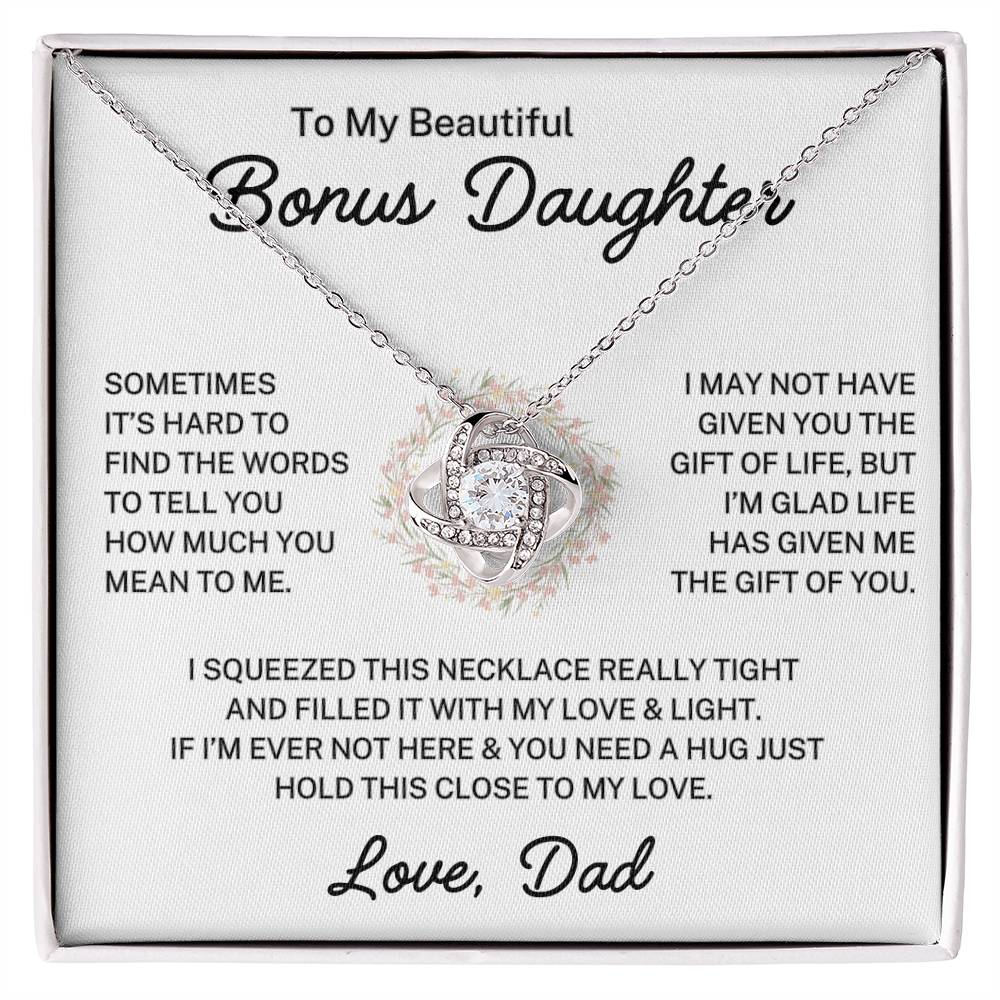 Bonus Daughter Love Dad "Hold This Close" | Love Knot Necklace