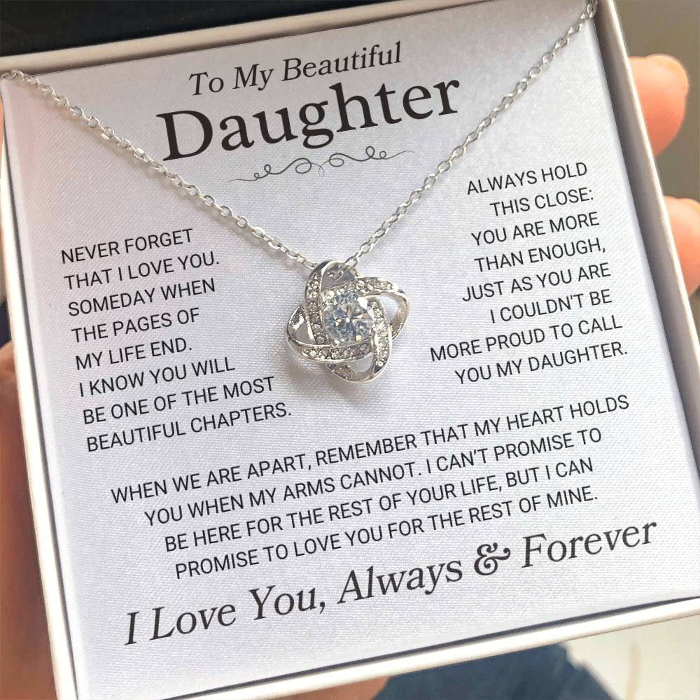 Daughter "Just The Way You Are" | Love Knot Necklace