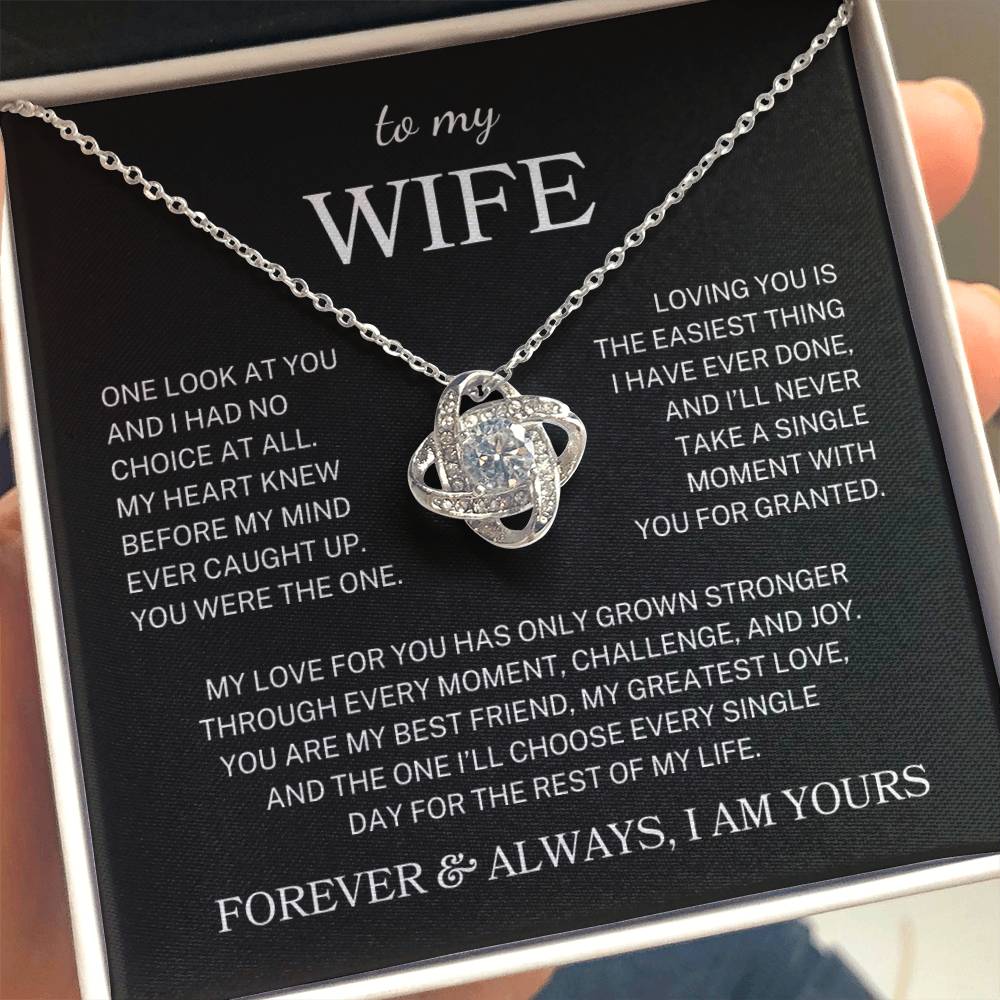 Wife "One Look At You" | Love Knot Necklace
