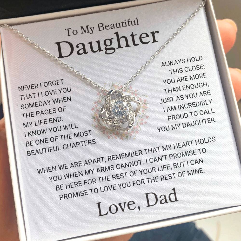 Daughter Love Dad "Just As You Are" | Love Knot Necklace