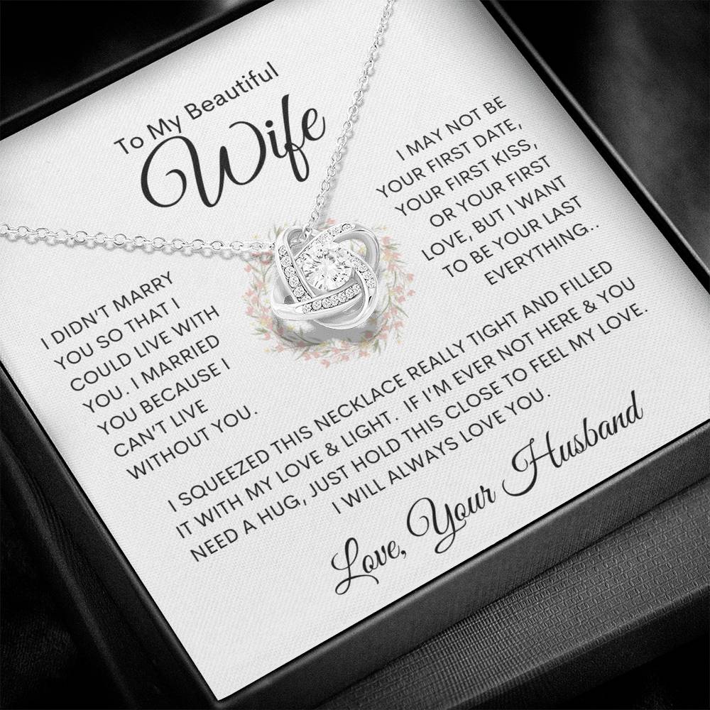 To My Beautiful Wife, Last Everything | Love Knot Necklace - Shoptopia Jewelry