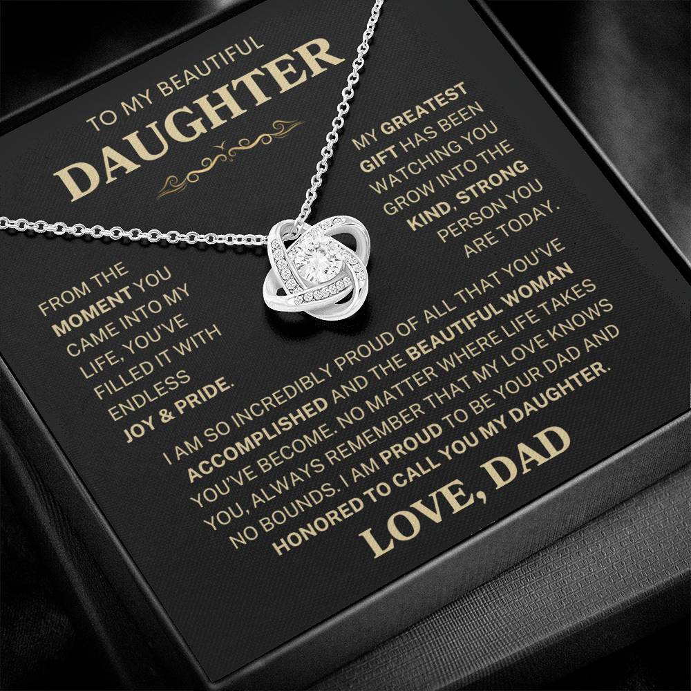 Daughter "My Greatest Gift" Gold | Love Knot Necklace