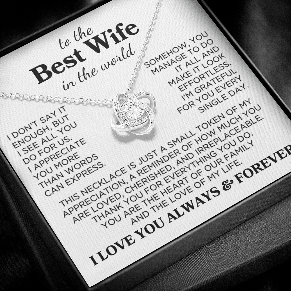 Wife "Best Wife In The World" | Love Knot Necklace