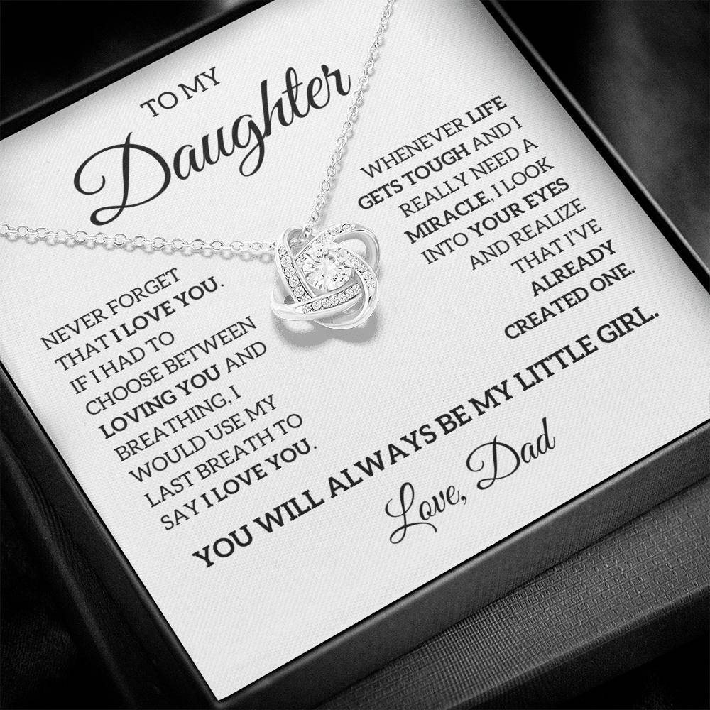 Daughter Love Dad "My Last Breath" | Love Knot Necklace