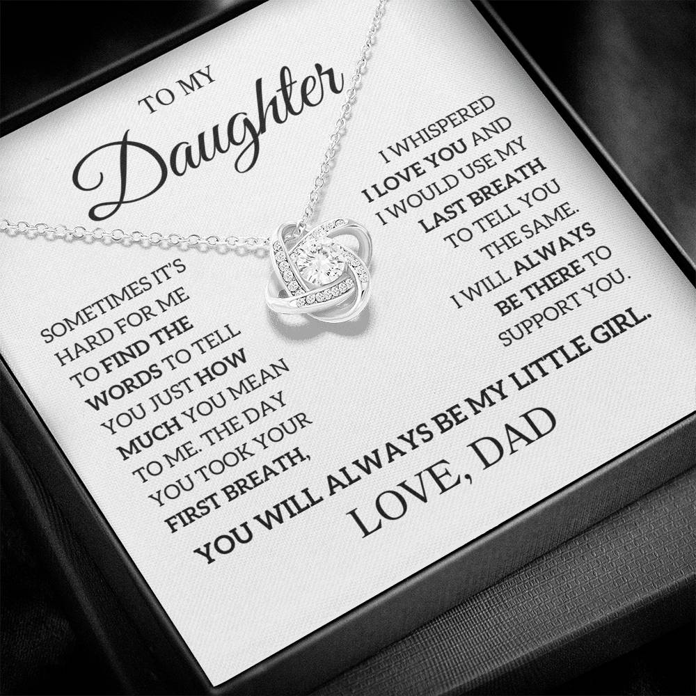 Daughter Love Dad "Use My Last Breath" | Love Knot Necklace