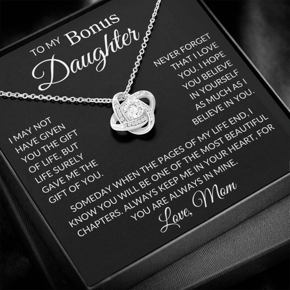 Bonus Daughter Love Mom "Gift of You" | Love Knot Necklace