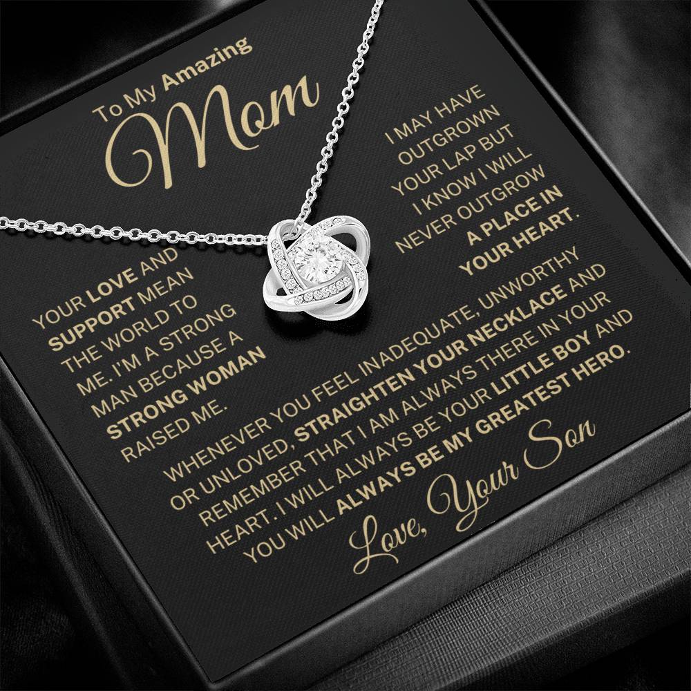 Mom Love Son "Straighten Your Necklace" | Love Knot Necklace