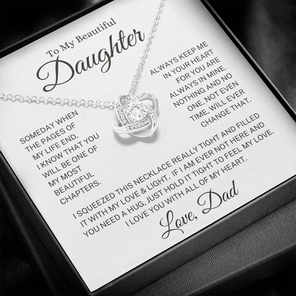 Daughter Love Dad "Most Beautiful Chapters" | Love Knot Necklace