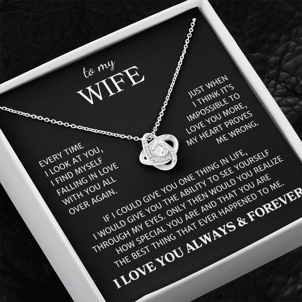 Wife "Love You More" | Love Knot Necklace