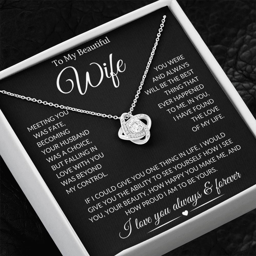 Wife "Meeting You Was Fate " | Love Knot Necklace - Shoptopia Jewelry