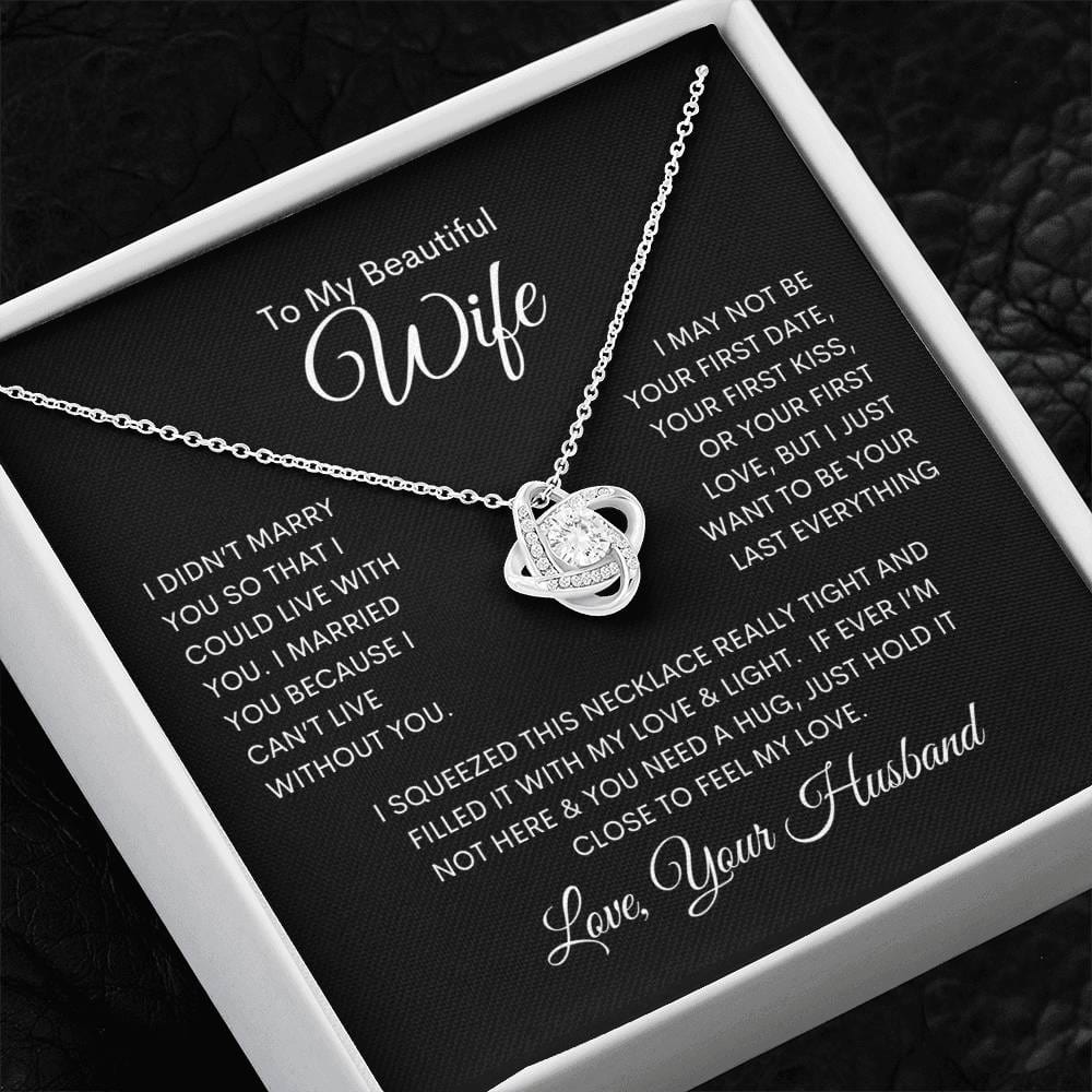 To My Beautiful Wife | Love Knot Necklace - Shoptopia Jewelry