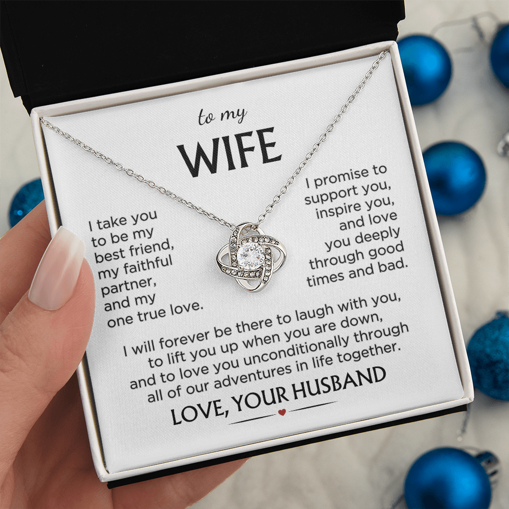 Wife "I Take You" | Love Knot Necklace