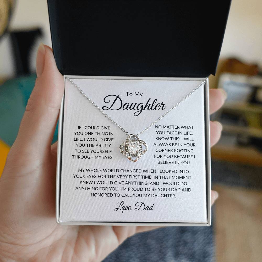 To My Daughter Love Dad | Love Knot Necklace - Shoptopia Jewelry