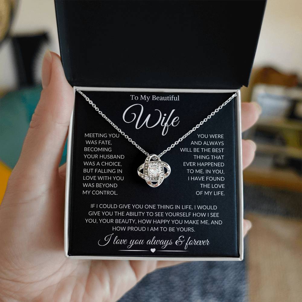 Wife "Meeting You Was Fate " | Love Knot Necklace - Shoptopia Jewelry