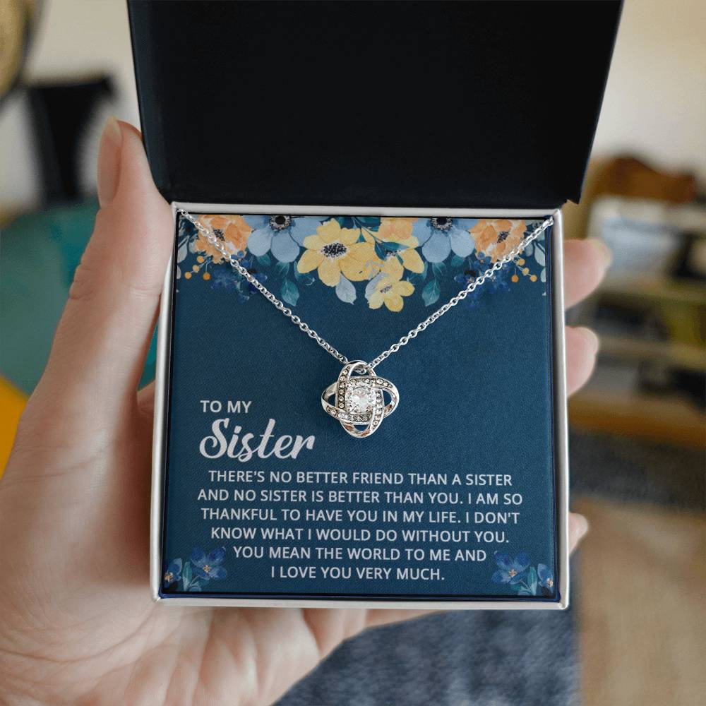 Sister " No Better Friend" | Love Knot Necklace