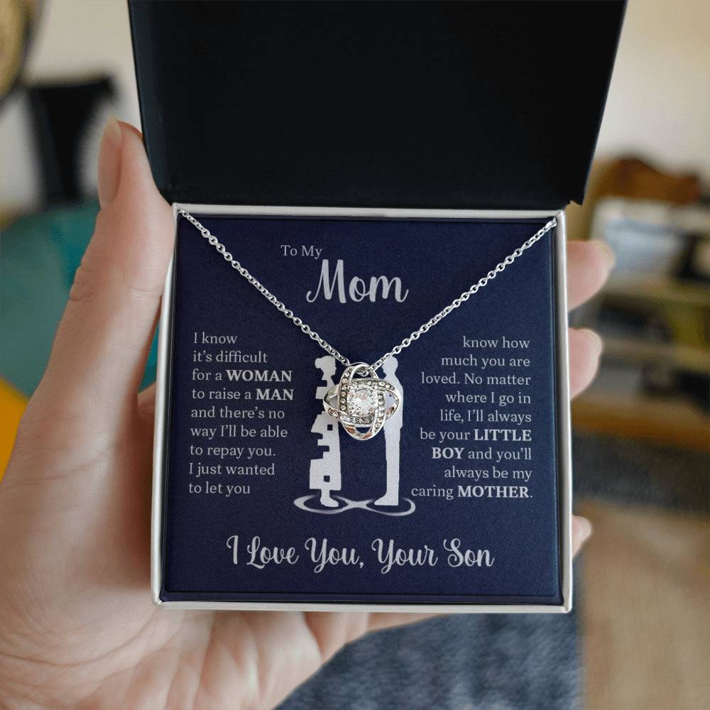 Mom / Son "Always Be Your LIttle Boy" | Love Knot Necklace - Shoptopia Jewelry