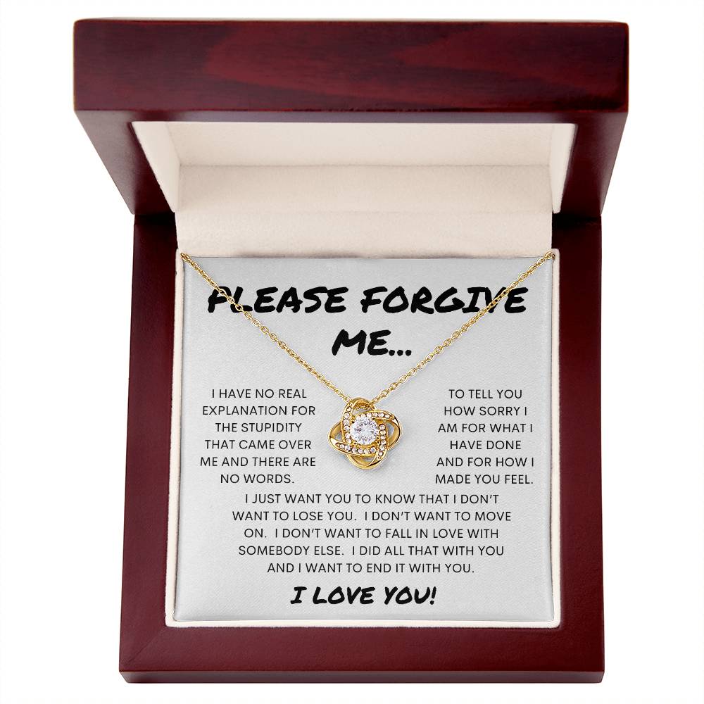Please Forgive Me | Love Knot Necklace - 18K Yellow Gold Finish / Luxury Box Shoptopia Jewelry