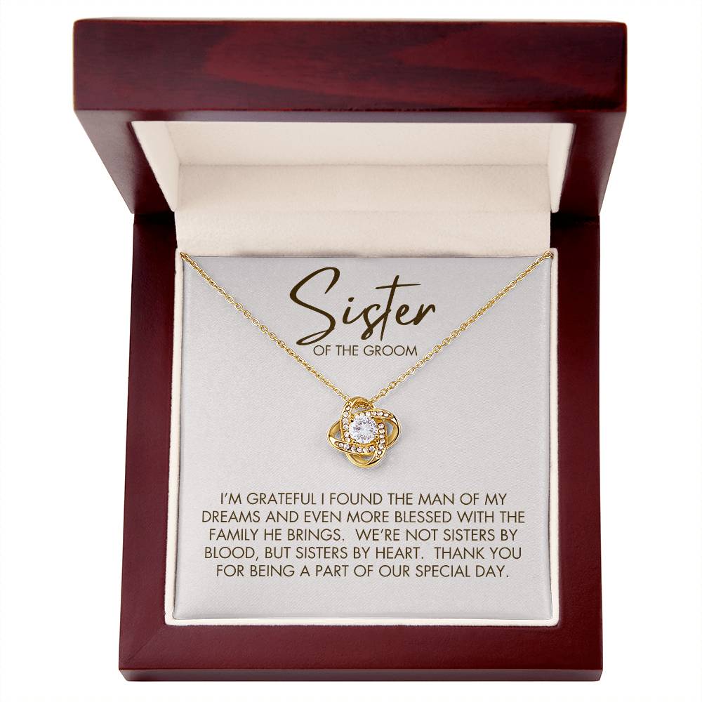 Sister of the Groom | Love Knot Necklace - 18K Yellow Gold Finish / Luxury Box Shoptopia Jewelry