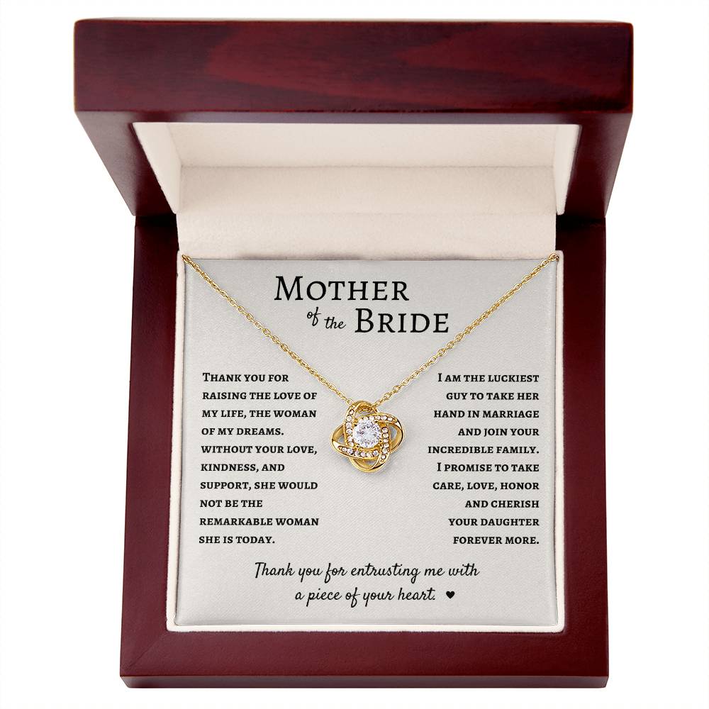 Mother Of the Bride | Love Knot Necklace - 18K Yellow Gold Finish / Luxury Box Shoptopia Jewelry