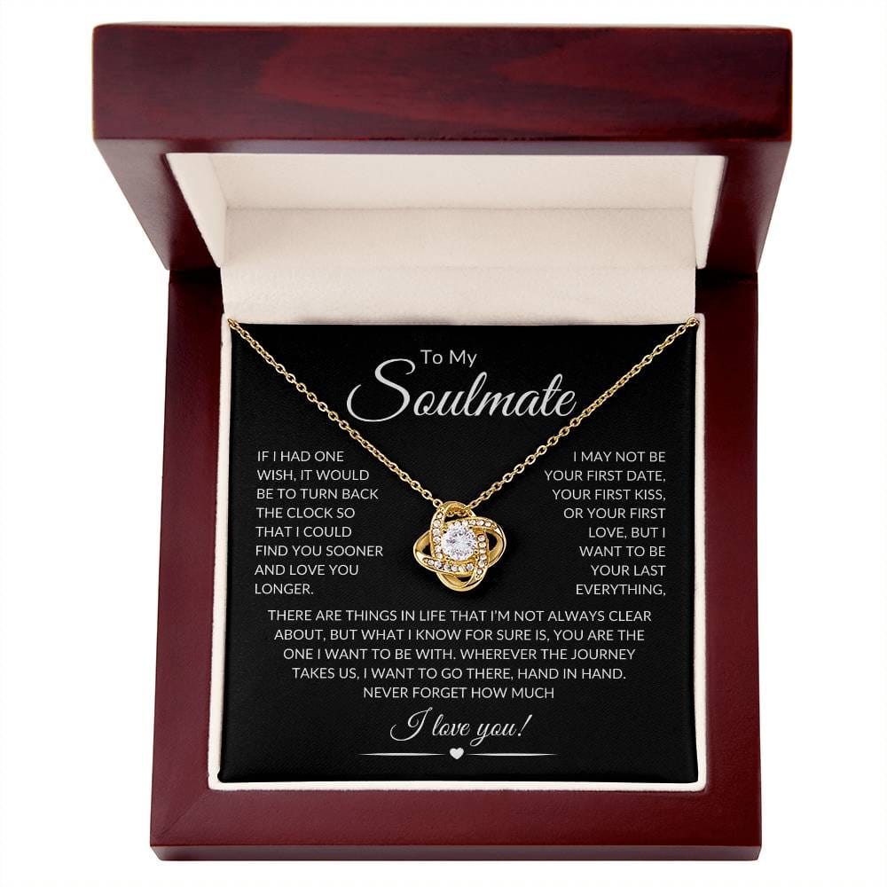 Soulmate "Last Everything" | Love Knot Necklace - 18K Yellow Gold Finish / Luxury Box with LED Light Shoptopia Jewelry