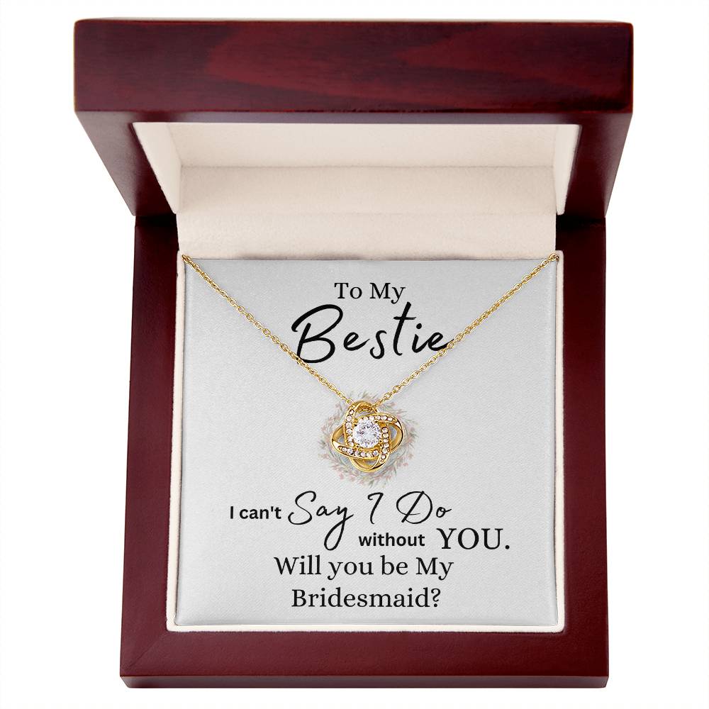To My Bestie Be My Bridesmaid | Love Knot Necklace - 18K Yellow Gold Finish / Luxury Box Shoptopia Jewelry