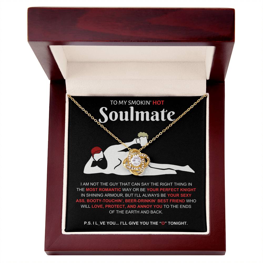 To My Smokin' Hot Soulmate | Love Knot Necklace - 18K Yellow Gold Finish / Luxury Box Shoptopia Jewelry