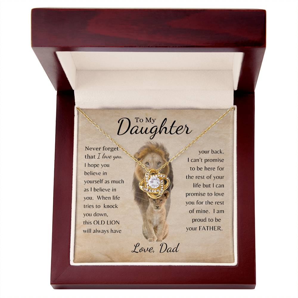 This Old Lion Love Dad | Love Knot Necklace - 18K Yellow Gold Finish / Luxury Box Shoptopia Jewelry
