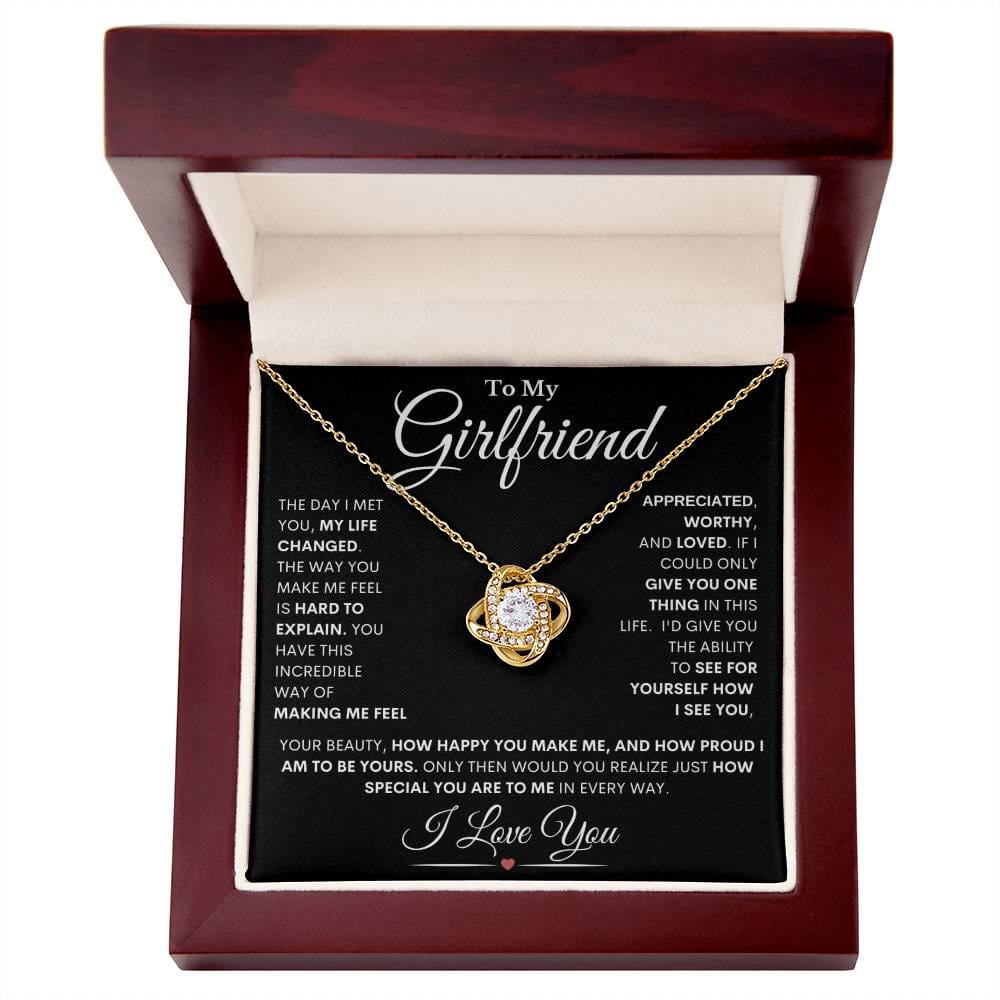 Girlfriend "The Way I See You" | Love Knot Necklace - 18K Yellow Gold Finish / Luxury Box Shoptopia Jewelry