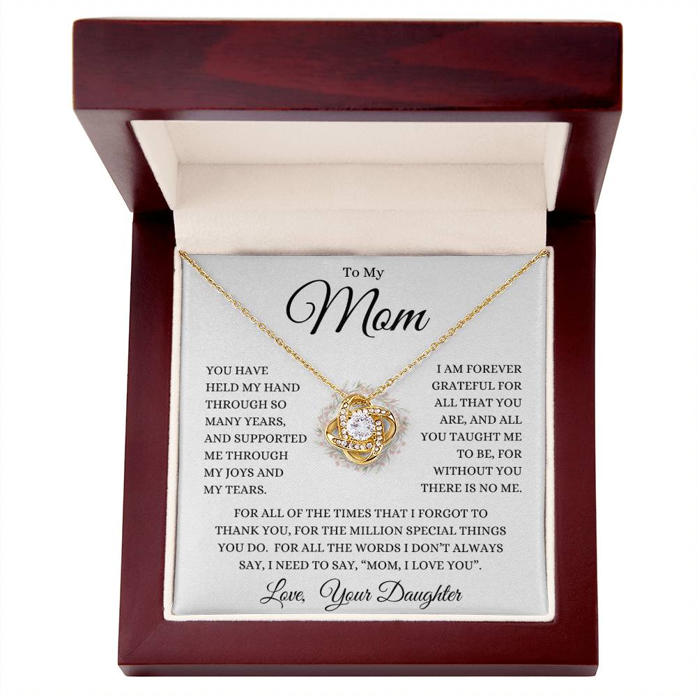 Mom From Daughter "Million Special Things" | Love Knot Necklace - 18K Yellow Gold Finish / Luxury Box Shoptopia Jewelry
