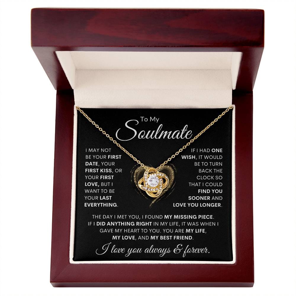 Soulmate "Missing Piece" | Love Knot Necklace - 18K Yellow Gold Finish / Luxury Box Shoptopia Jewelry