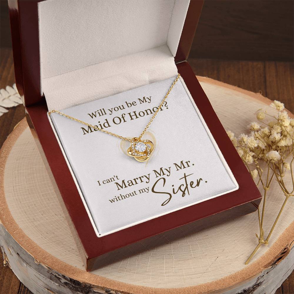 Maid of Honor "Marry My Mr" | Love Knot Necklace - Shoptopia Jewelry