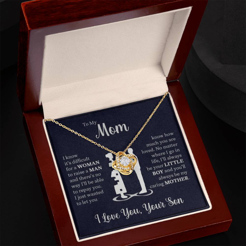 Mom / Son "Always Be Your LIttle Boy" | Love Knot Necklace - Shoptopia Jewelry