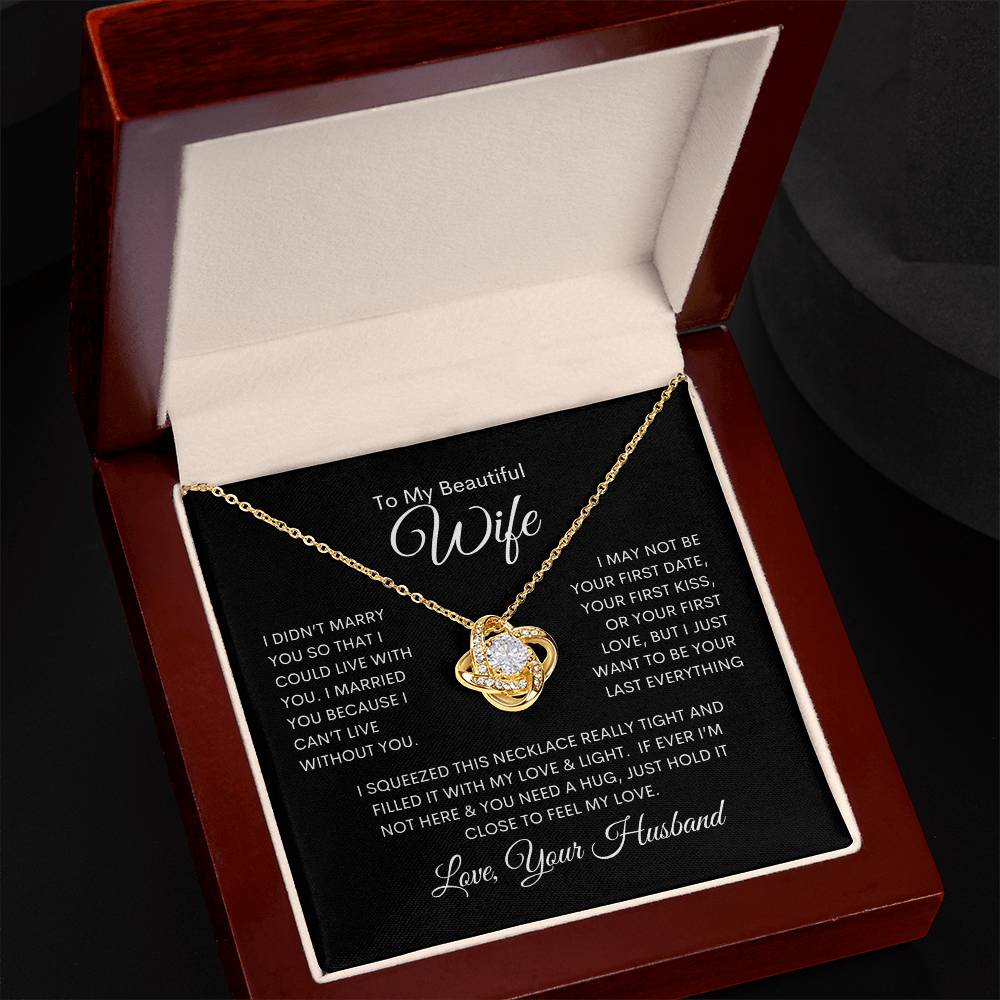 To My Beautiful Wife | Love Knot Necklace - Shoptopia Jewelry