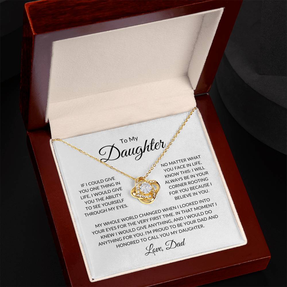 To My Daughter Love Dad | Love Knot Necklace - Shoptopia Jewelry