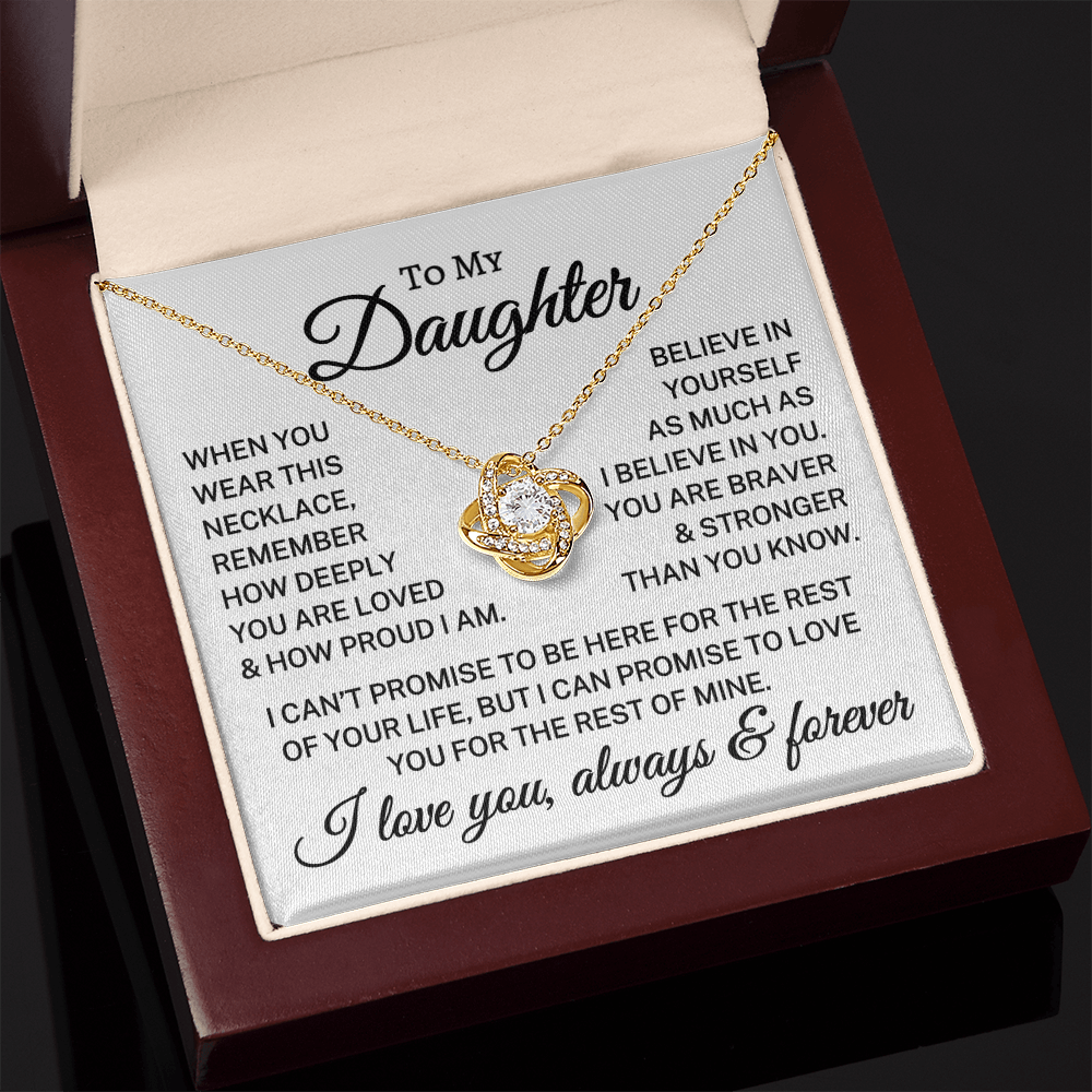 Gift for Daughter "You Are Loved" | Love Knot Necklace