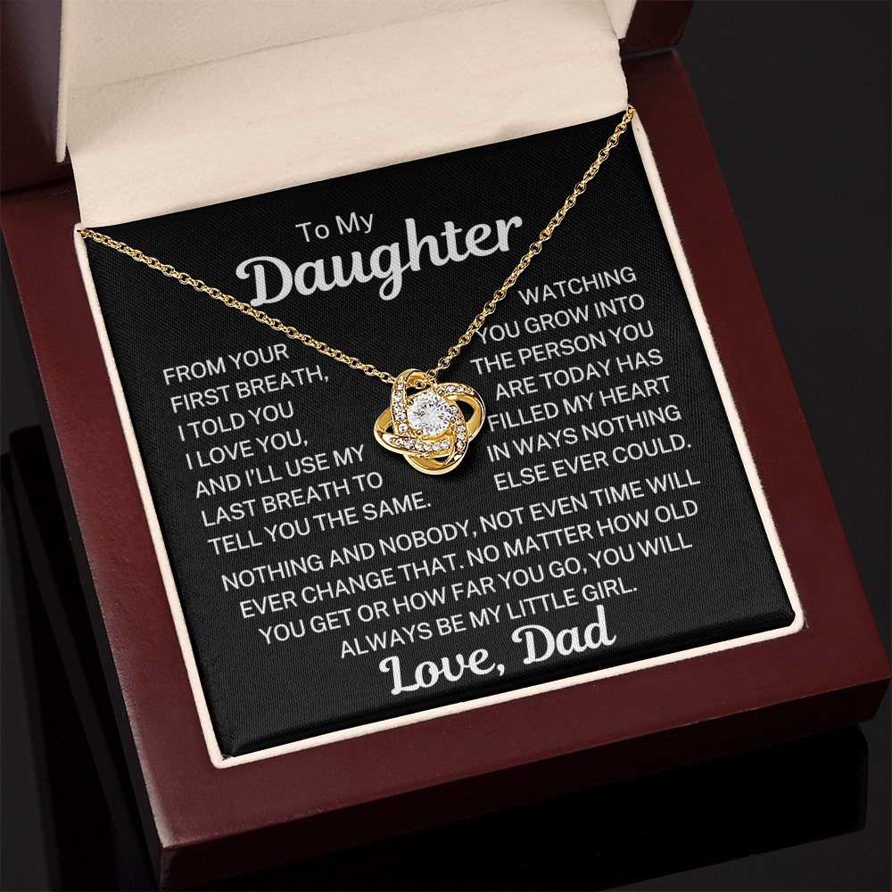 Gift for Daughter "Use My Last Breath" | Love Knot Necklace