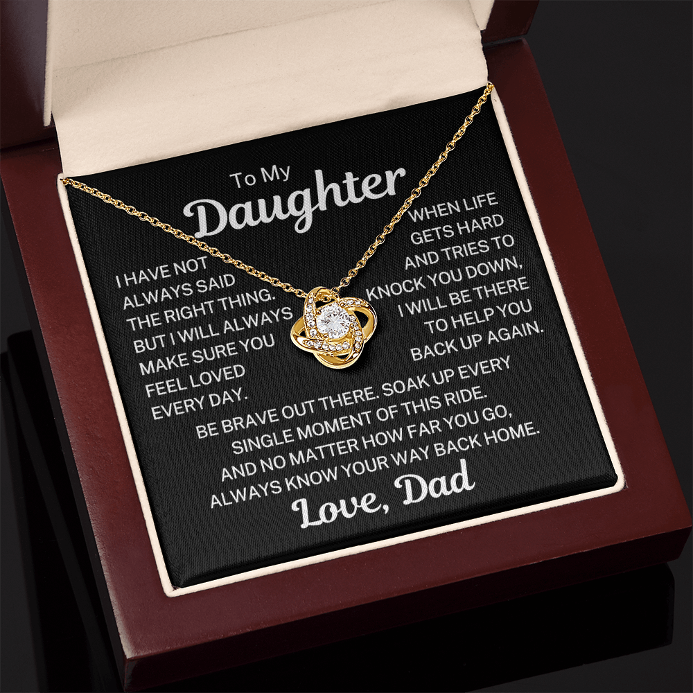 Gift for Daughter "Make Sure You Feel Loved" | Love Knot Necklace
