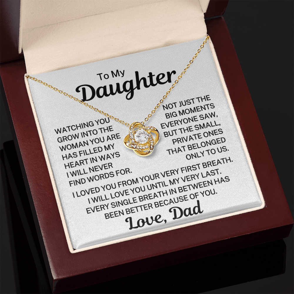 Gift for My Daughter "Belonged Only To Us" | Love Knot Necklace