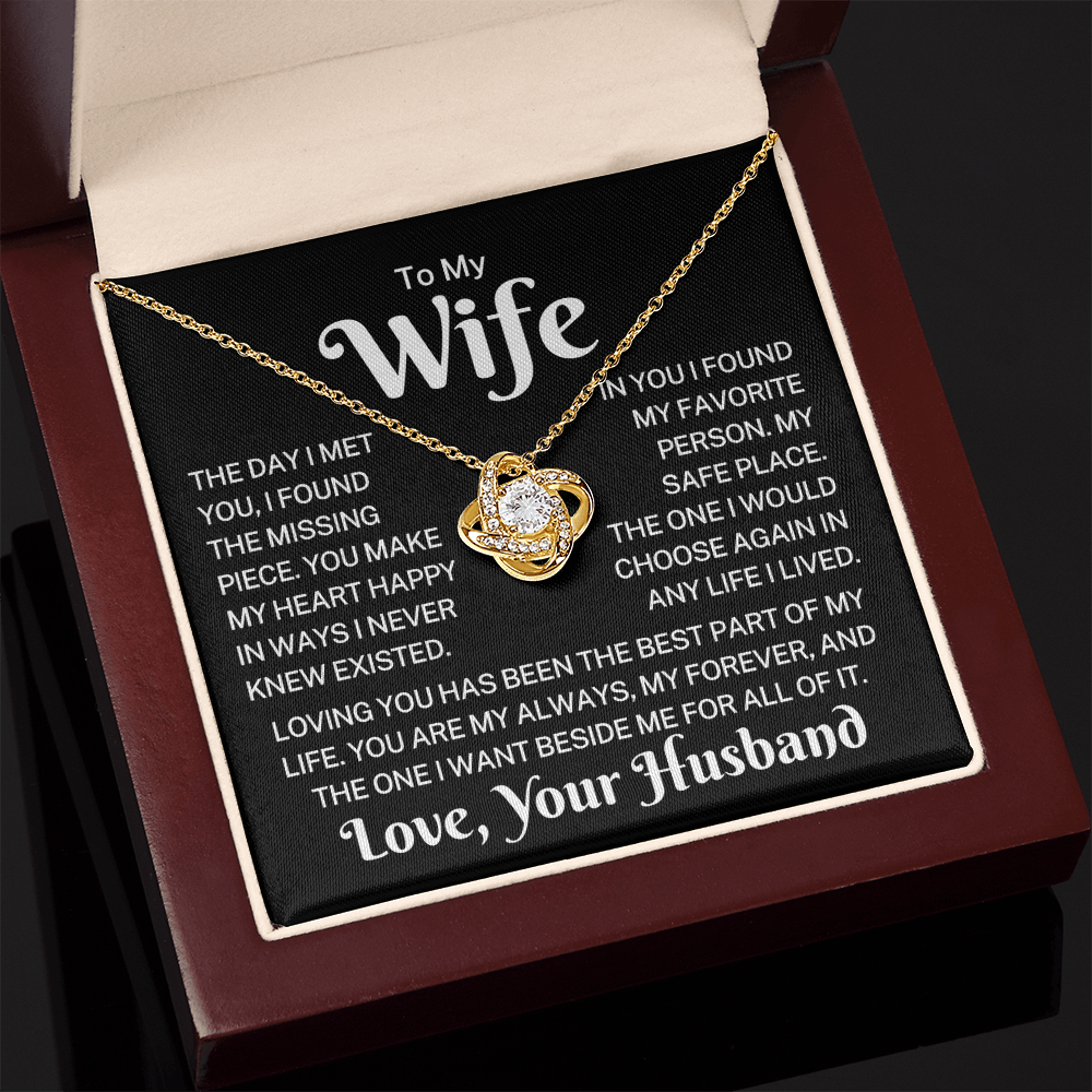Gift for Wife "The One I Want Beside Me" | Love Knot Necklace