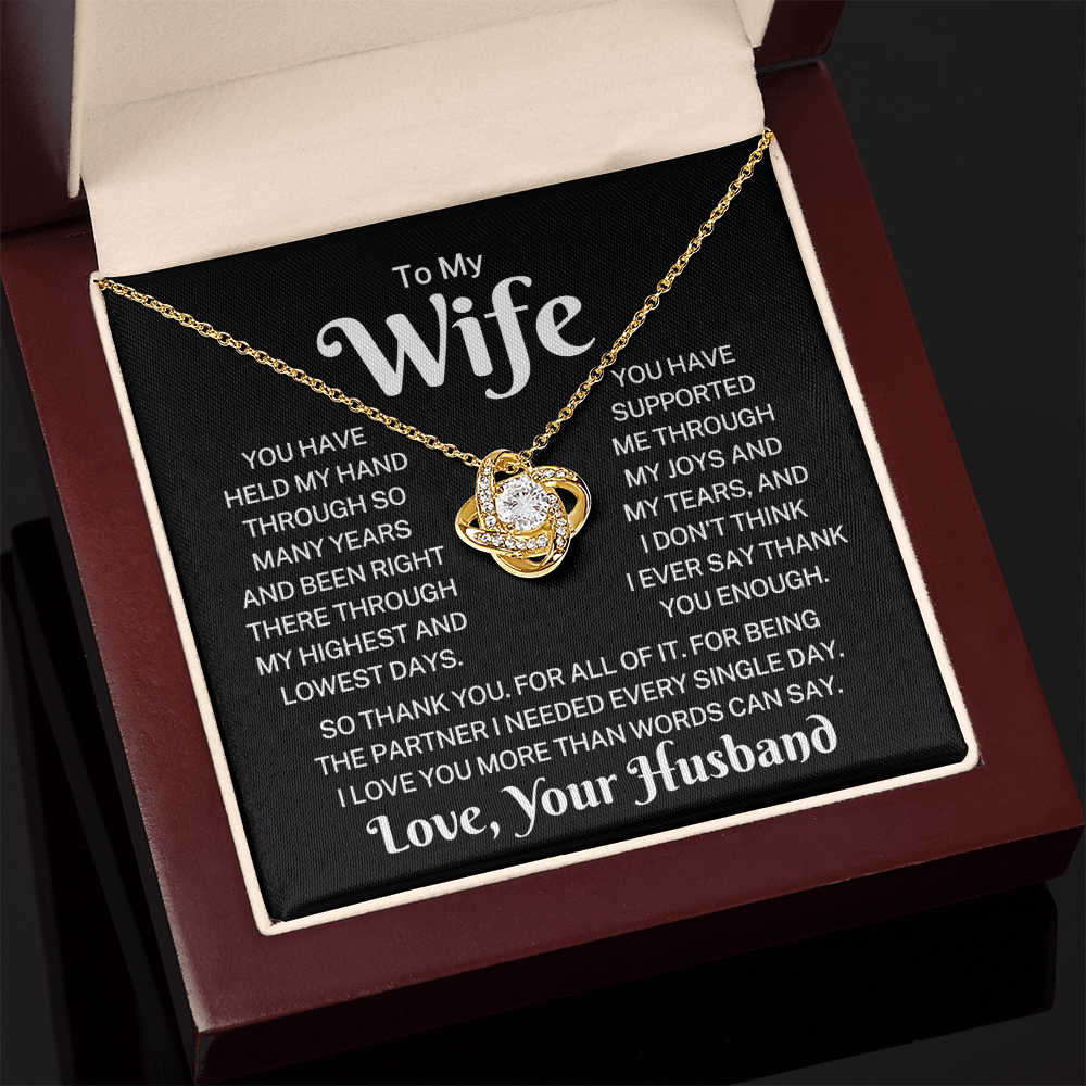 Gift for Wife "Thank You For It All" | Love Knot Necklace