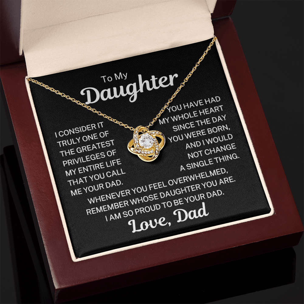 Gift for Daughter "Call Me Your Dad" | Love Knot Necklace