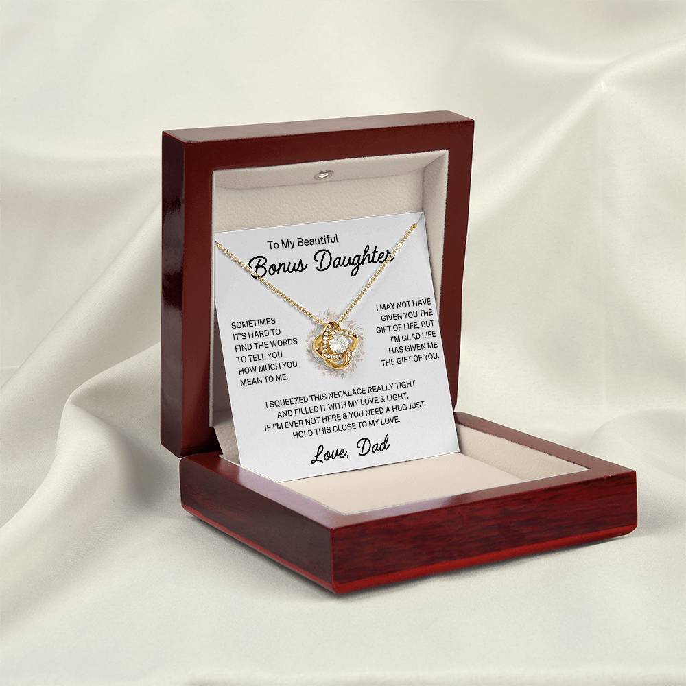 Bonus Daughter Love Dad "Hold This Close" | Love Knot Necklace
