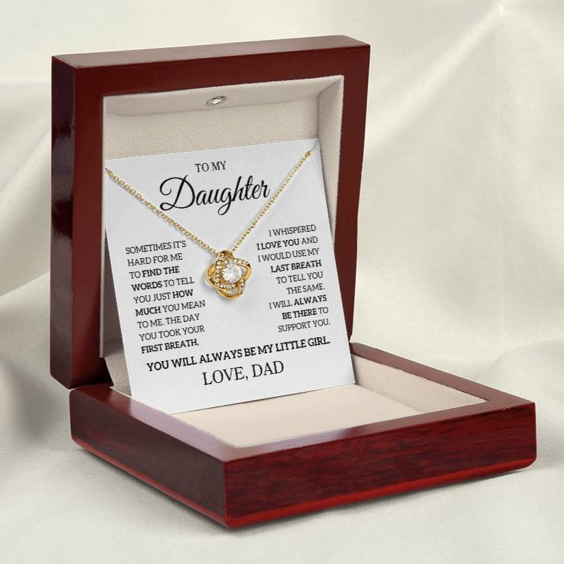 Daughter Love Dad "Use My Last Breath" | Love Knot Necklace