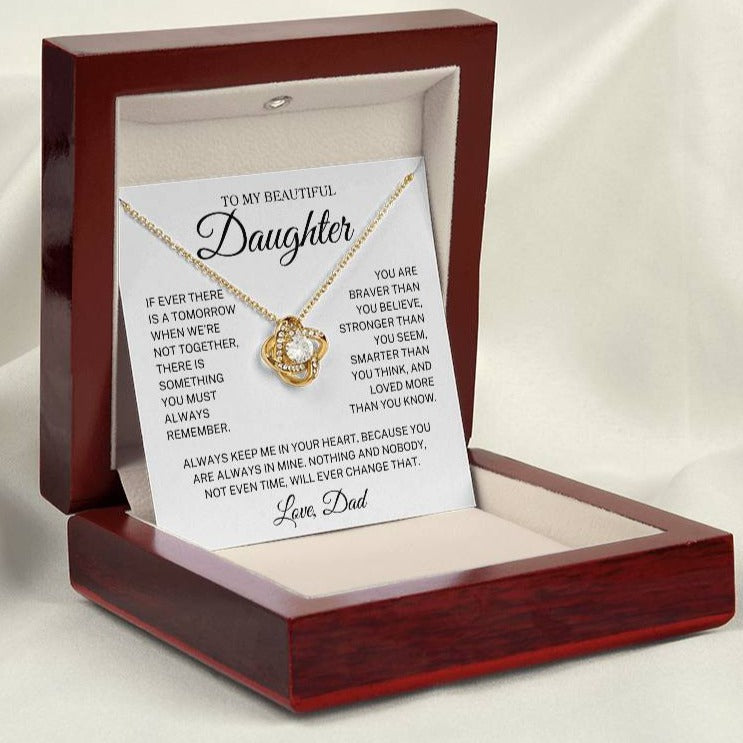 Daughter Love Dad "Always Remember" | Love Knot Necklace