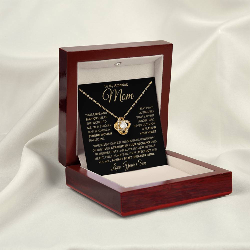 Mom Love Son "Straighten Your Necklace" | Love Knot Necklace