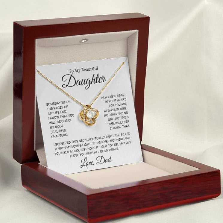 Daughter Love Dad "Most Beautiful Chapters" | Love Knot Necklace