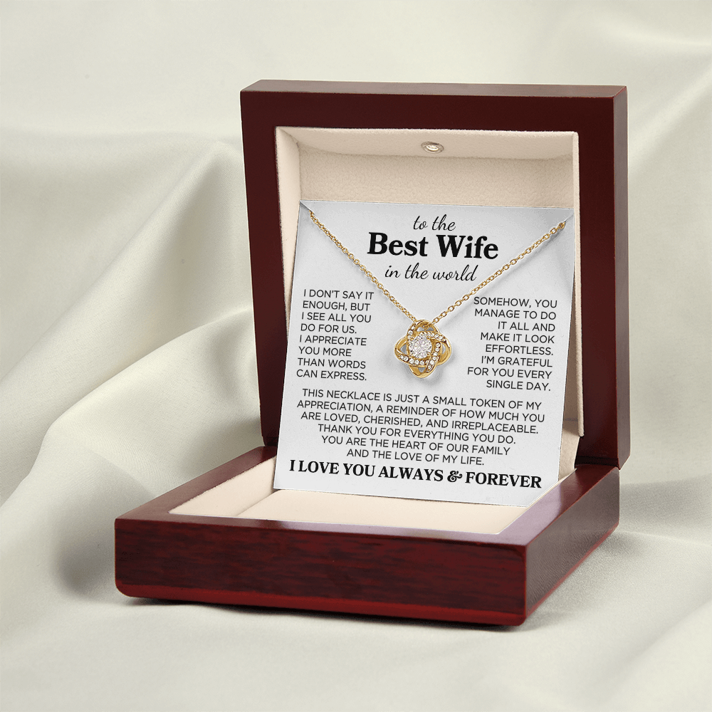Wife "Best Wife In The World" | Love Knot Necklace